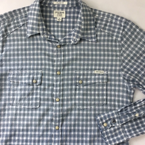 Lucky Brand Other - 🔵3/$25 SALE Lucky Brand Pearl Button Plaid Shirt